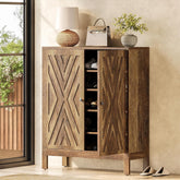 5-Tier Shoe Cabinet for Entryway, Brown Wooden Organizer with Adjustable Shelves 3