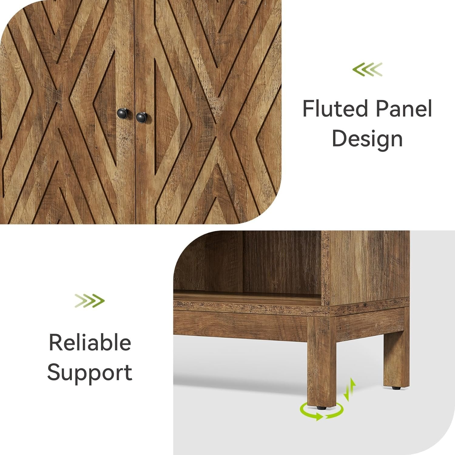 5-Tier Shoe Cabinet for Entryway, Brown Wooden Organizer with Adjustable Shelves