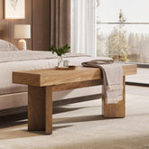 Tribesigns 47-Inch Farmhouse Wooden Bench, Long End of Bed Seating 3