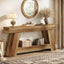 70.87" Console Table, Farmhouse 2 - Tier Sofa Table with Open Storage Shelf Tribesigns