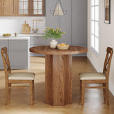 31.5" Round Dining Table for 2 - Small Walnut Kitchen Table for Compact Spaces 3