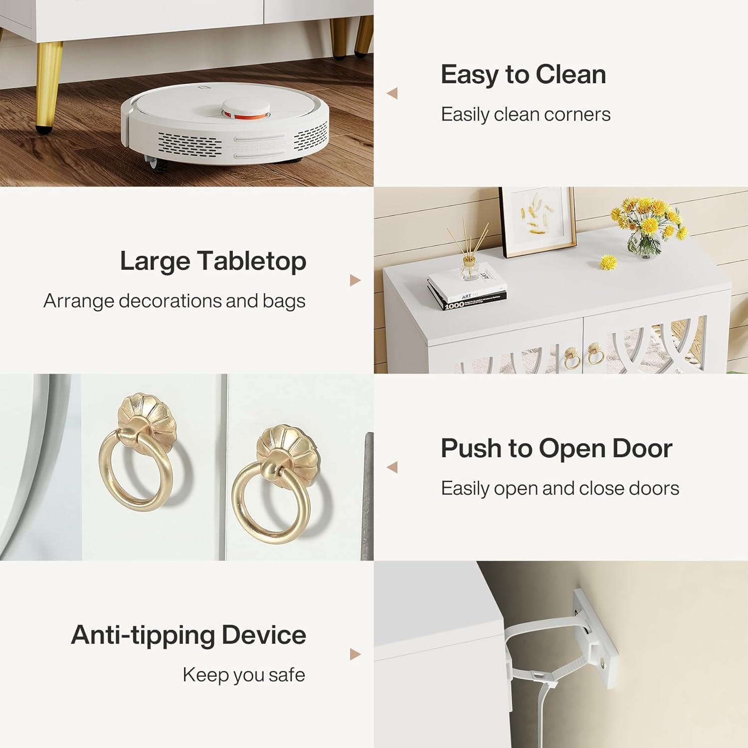 5-Tier Mirrored Shoe Cabinet, White Modern Shoe Organizer with Doors for Entrance or Bedroom