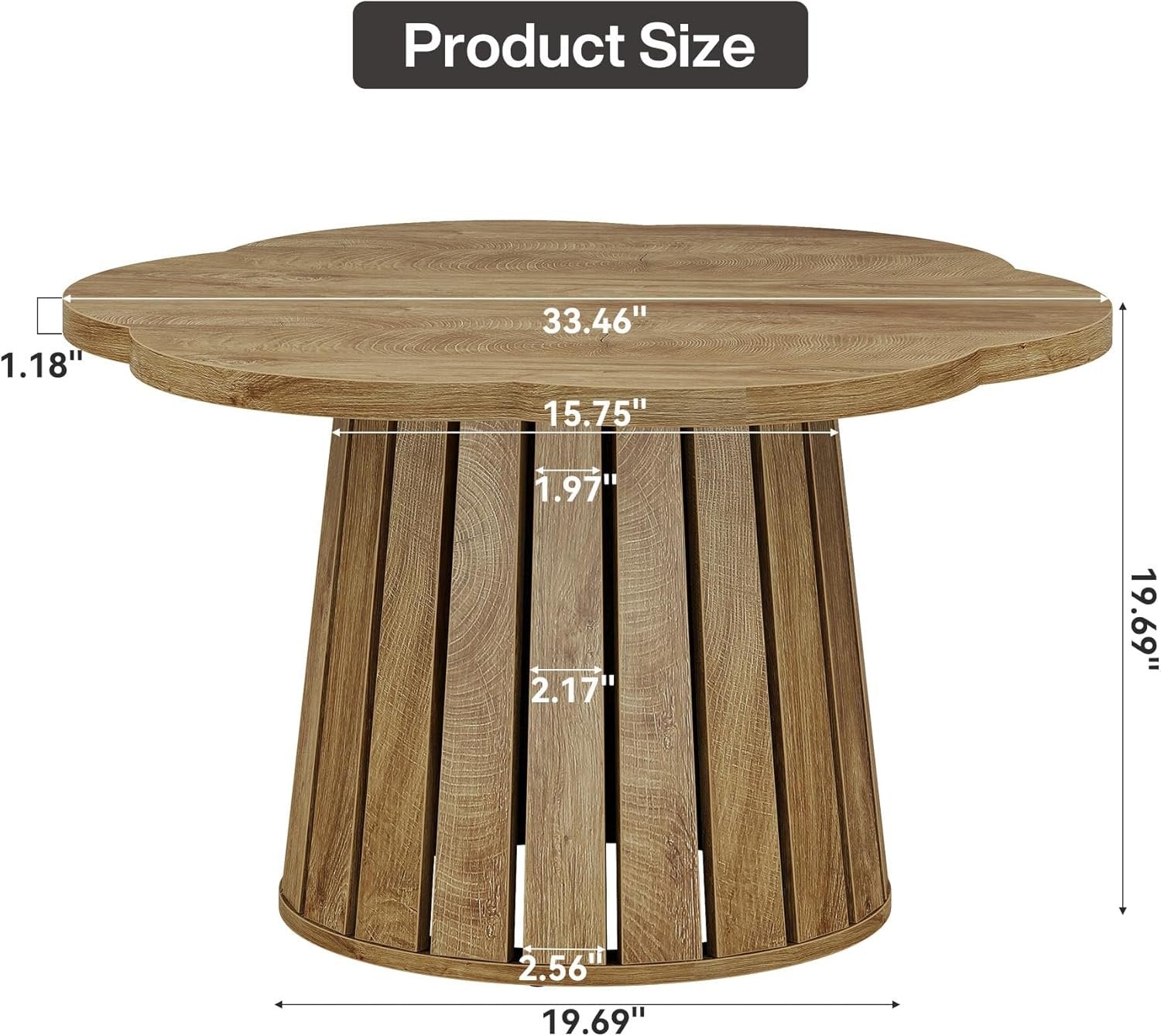 33.5 Inch Circle Center Table for Small Space Living Room and Apartment