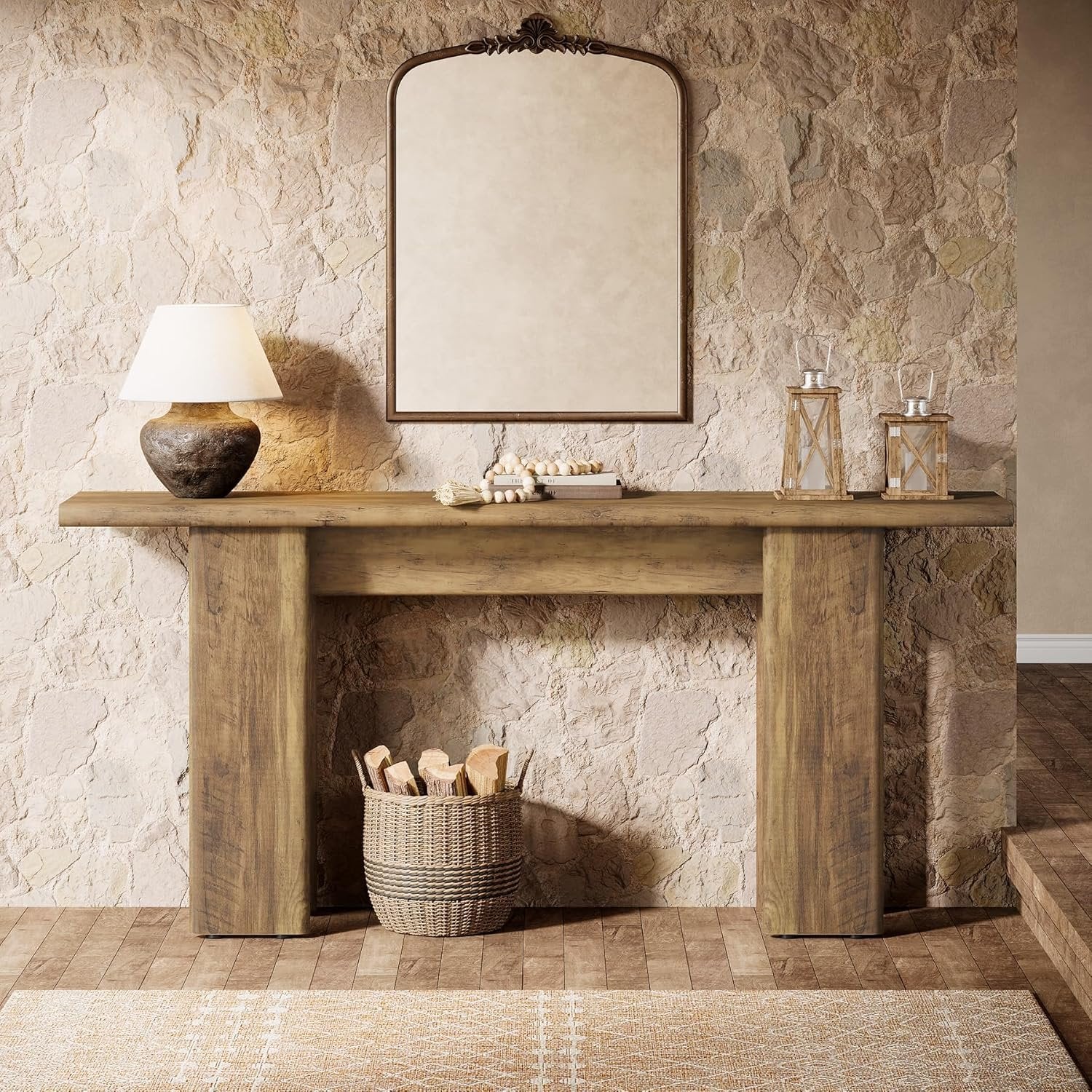 70.87 Inch Extra Long Console Table for Entryway, Mid Century Modern Narrow Sofa Table