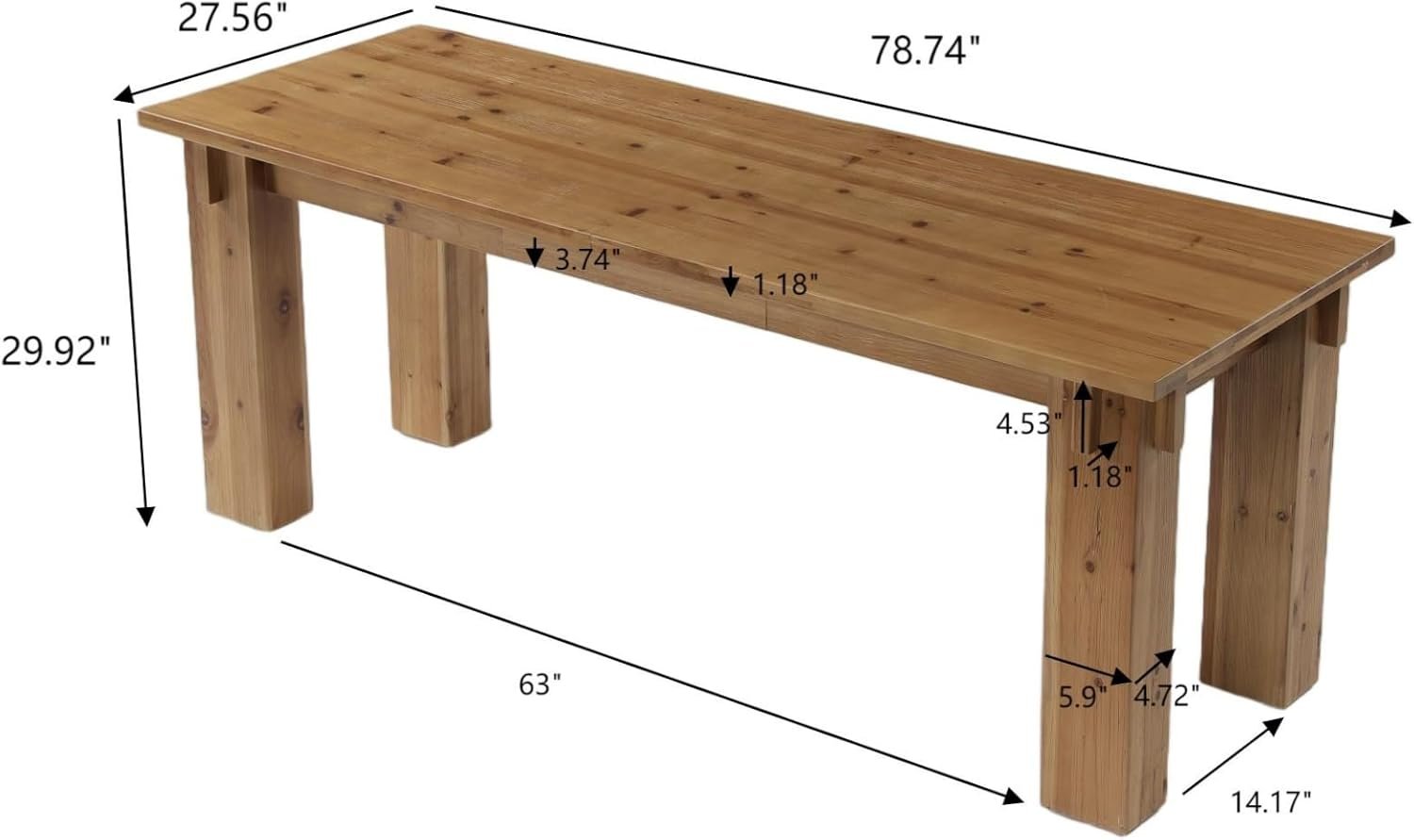 Tribesigns 78.7-Inch Solid Wood Computer Desk, 2 Person Executive Table for Home Office