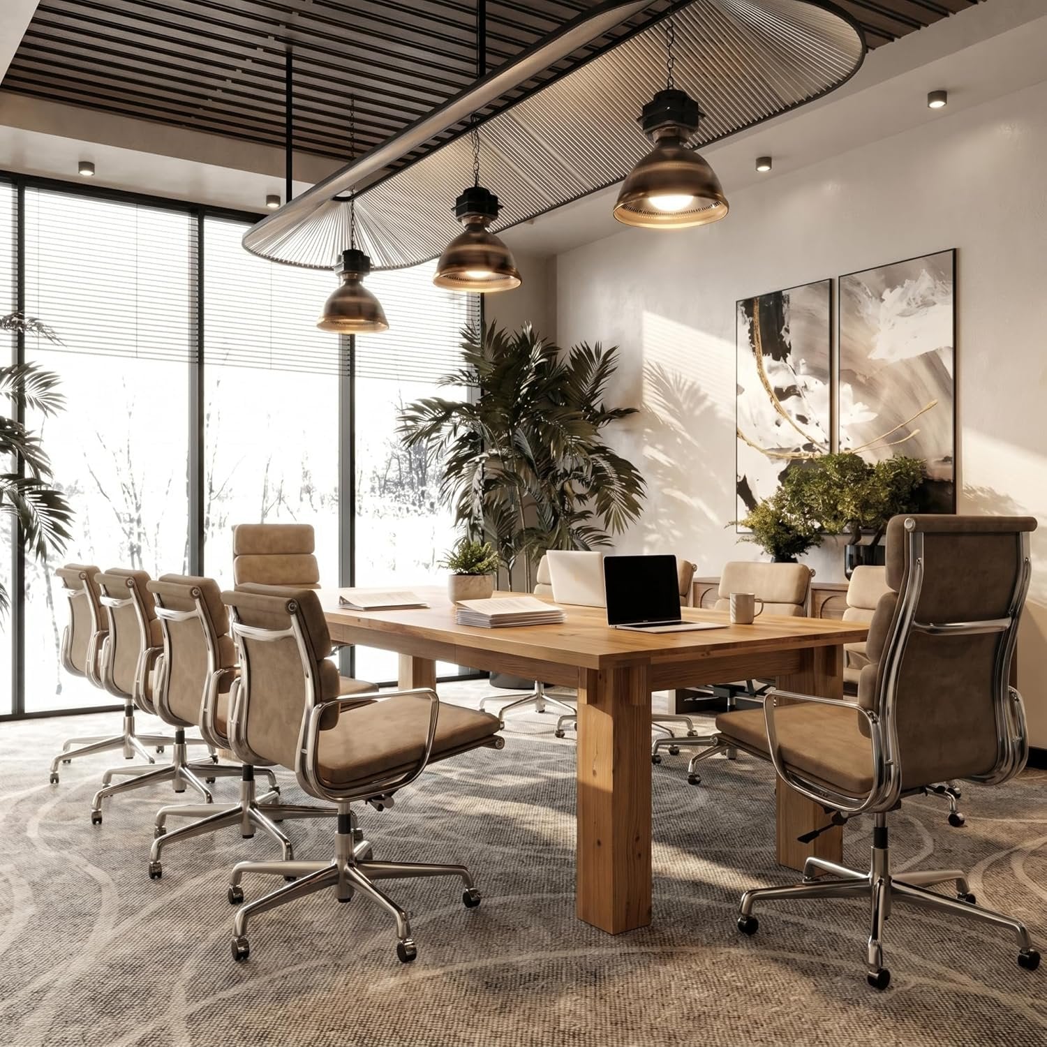 Tribesigns 78.7-Inch Solid Wood Computer Desk, 2 Person Executive Table for Home Office