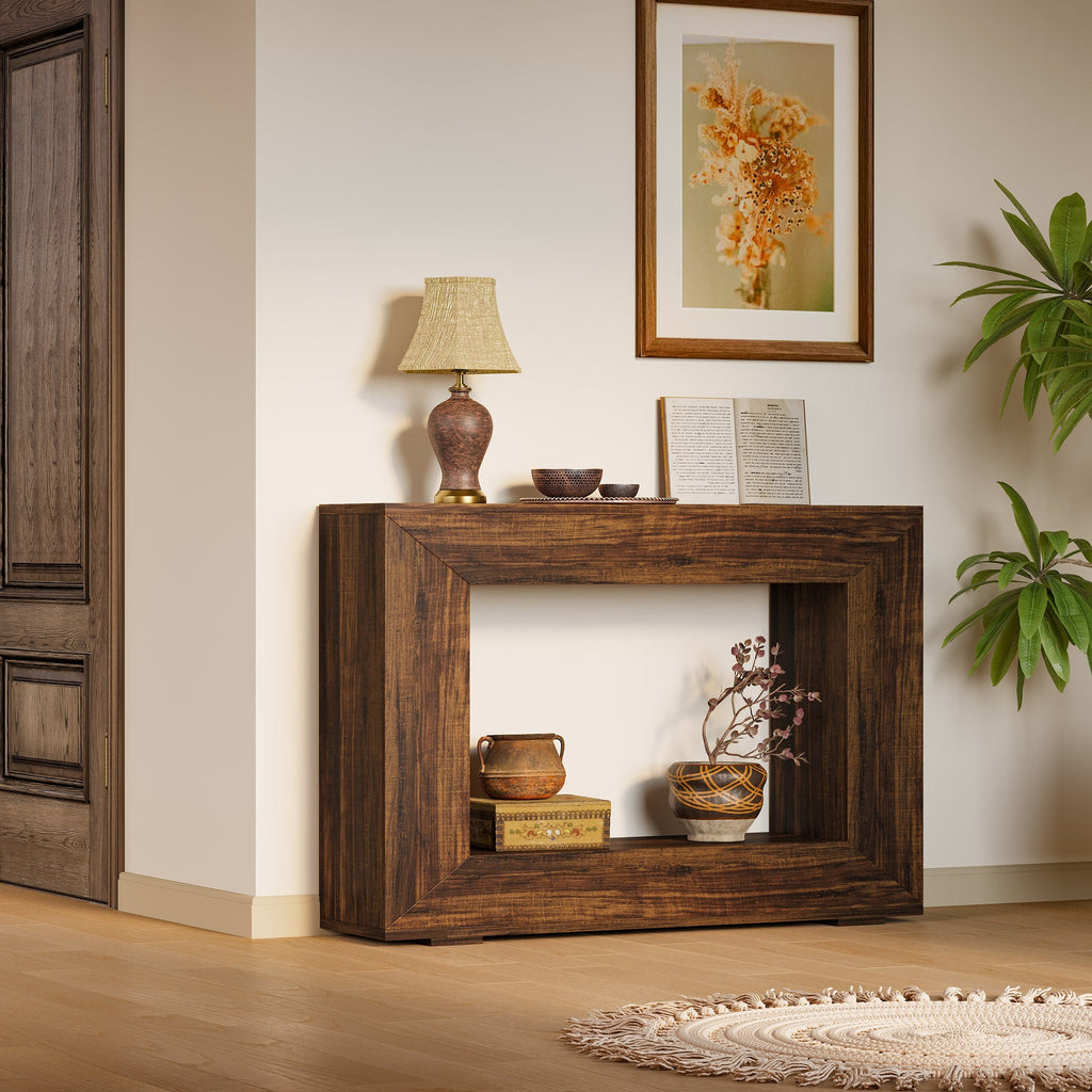47 Inch Entryway Console Table Rustic Farmhouse Accent Table Storage Entrance Foyer
