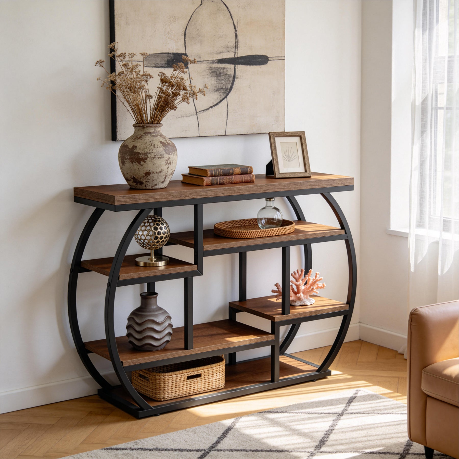 39 Inch Narrow Console Table with Storage