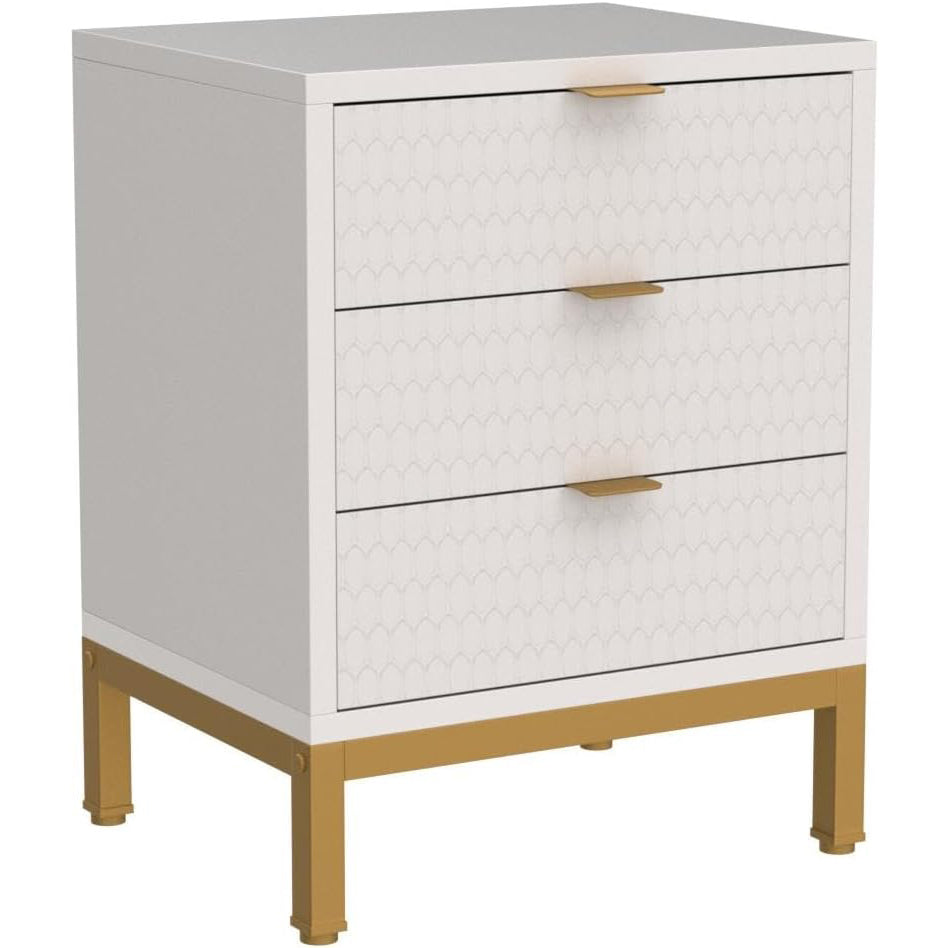 Modern Nightstand, 25.8" Tall Bedside Table with 3 Drawers