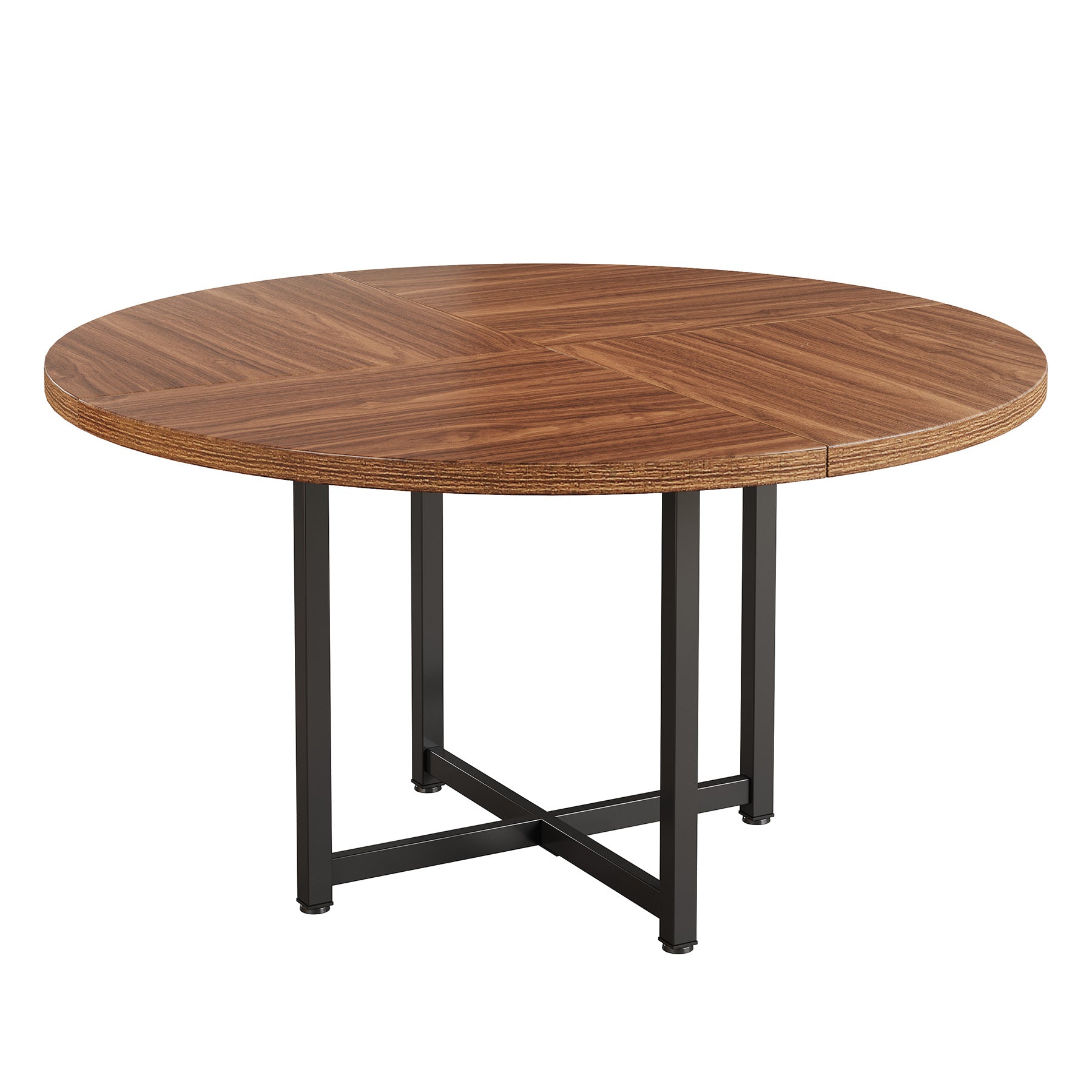 Tribesigns 47" Round Dining Table - Heavy-Duty Metal Base, Space-Saving