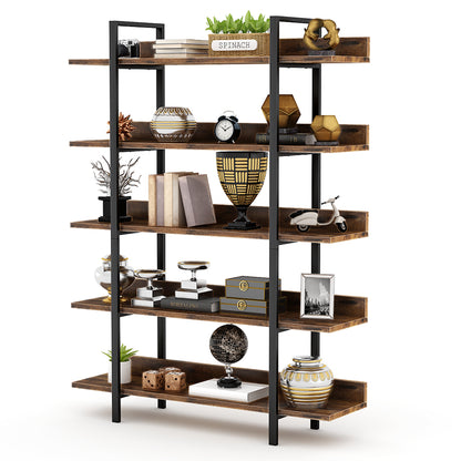 Tribesigns 5-Tier Industrial Bookshelf and Display Rack