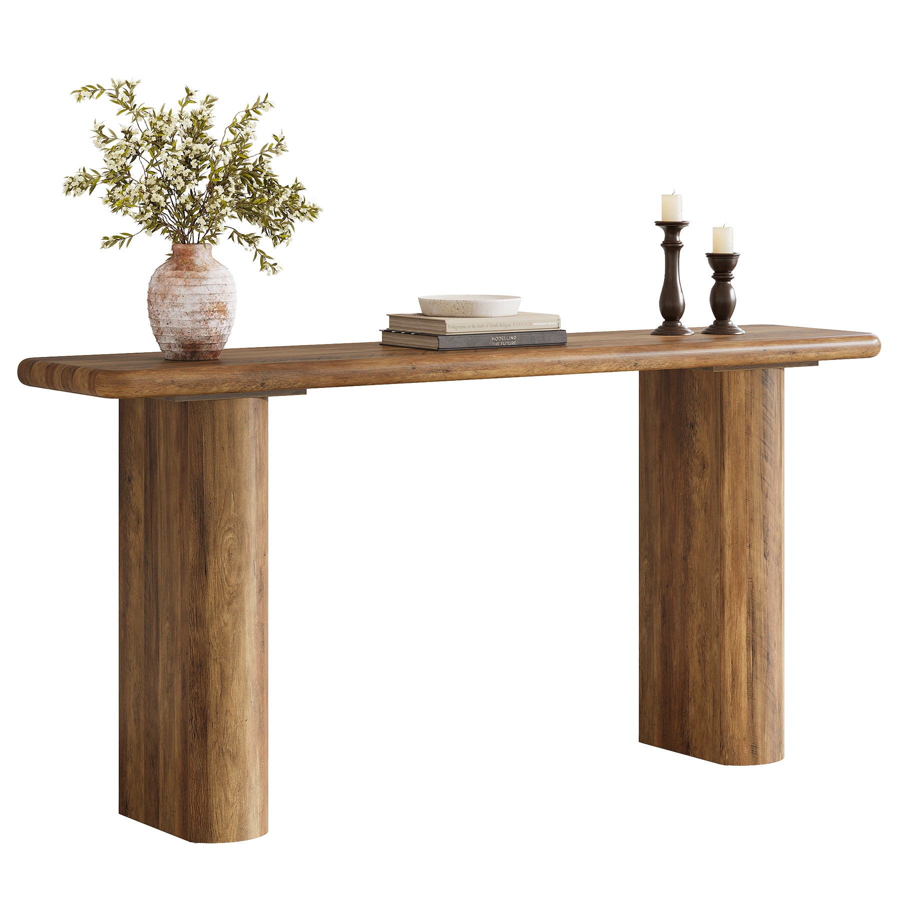 63" Rustic Industrial Console Table, Farmhouse Entryway Accent