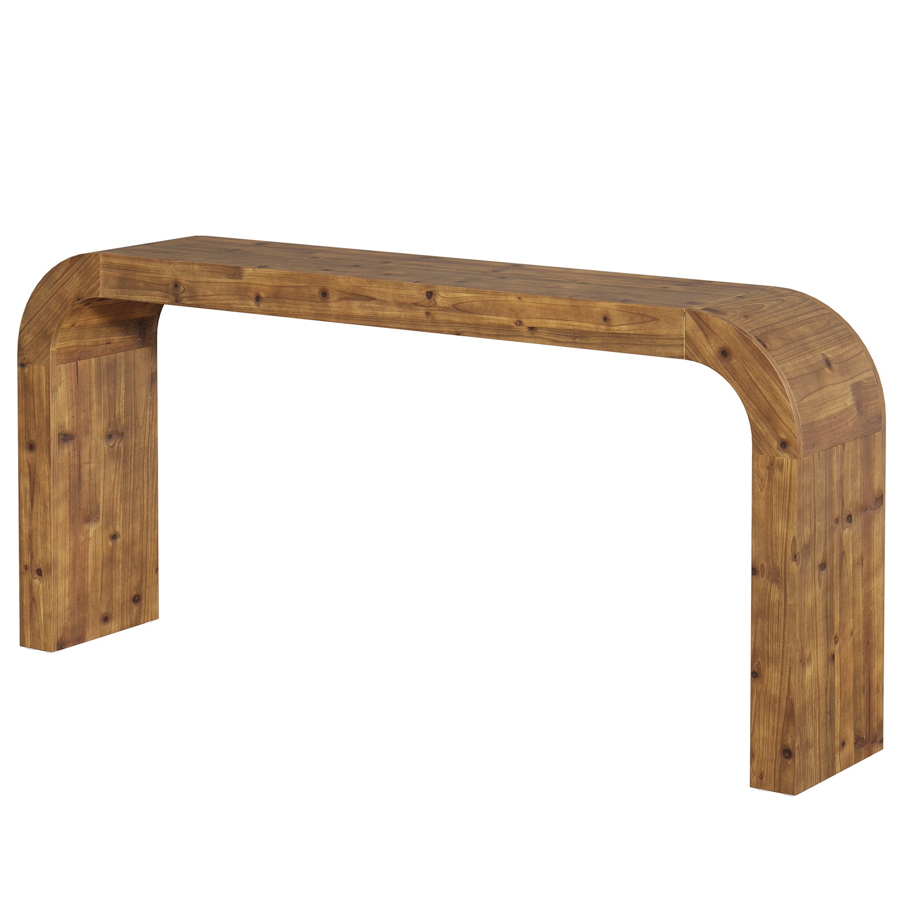 71 Inch Solid Wood Console Table, Farmhouse Waterfall Sofa Table for Entryway Hallway