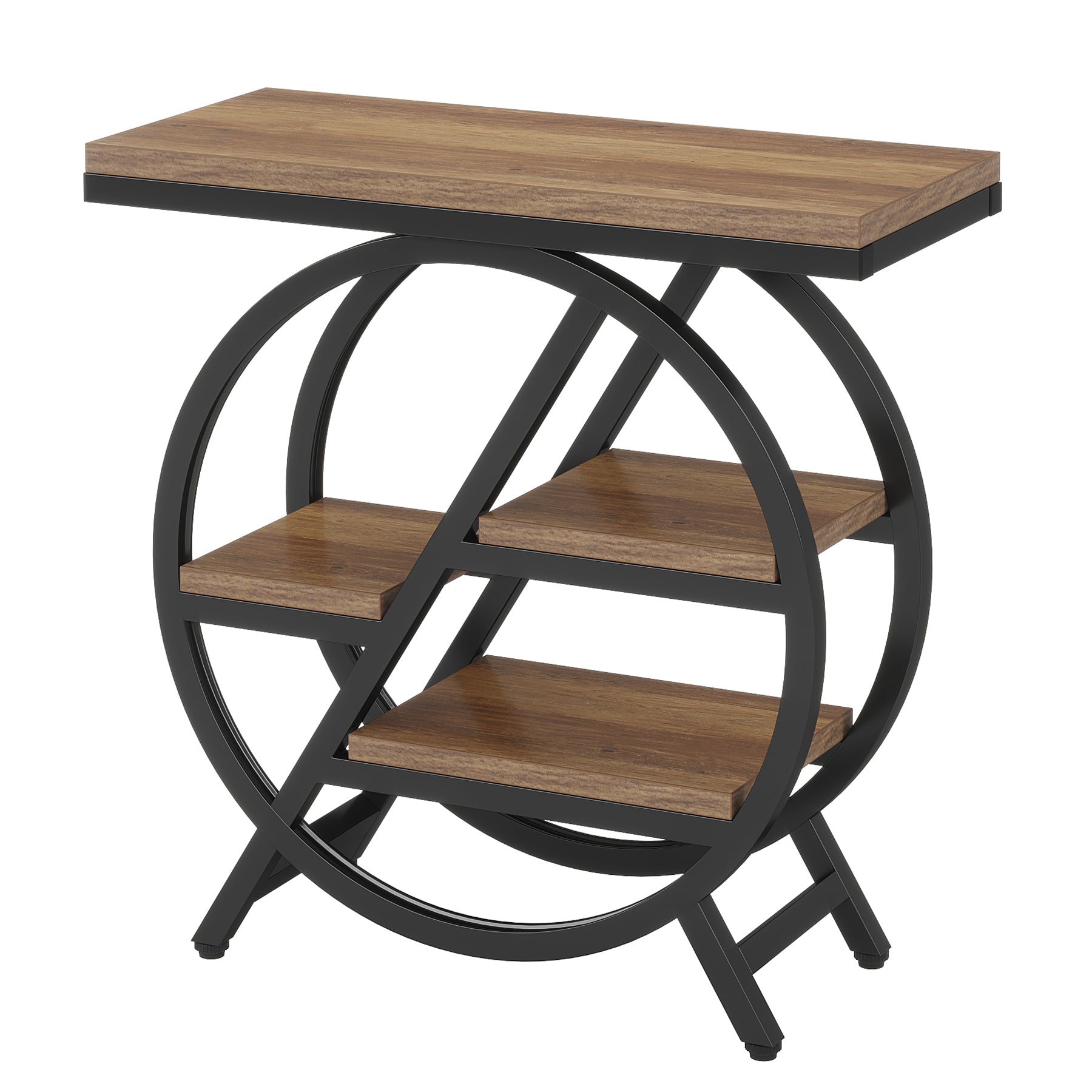 4-Tier End Table, Small Side Table Snack Table with Storage Shelves