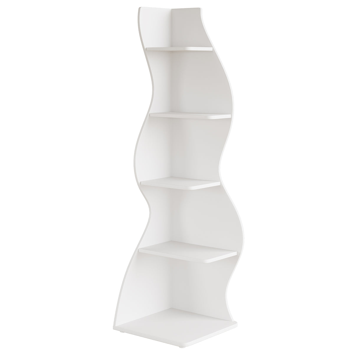 69.9" Tall Corner Shelf, 5-Tier Wavy Display Shelf for Plants & Decor