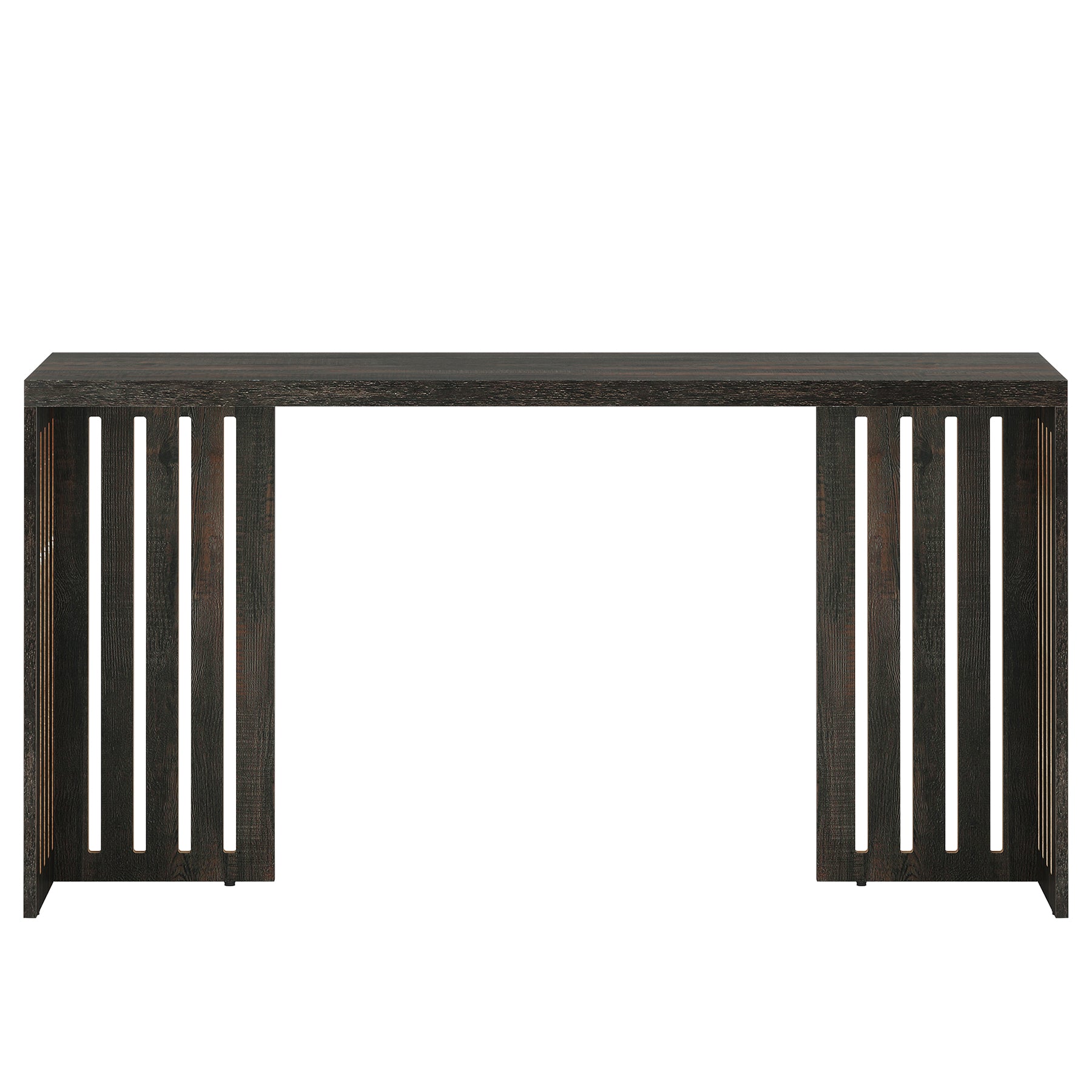 Tribesigns 63-Inch Bar Table, Industrial Counter Height Pub Table with Louvered Base for Kitchen