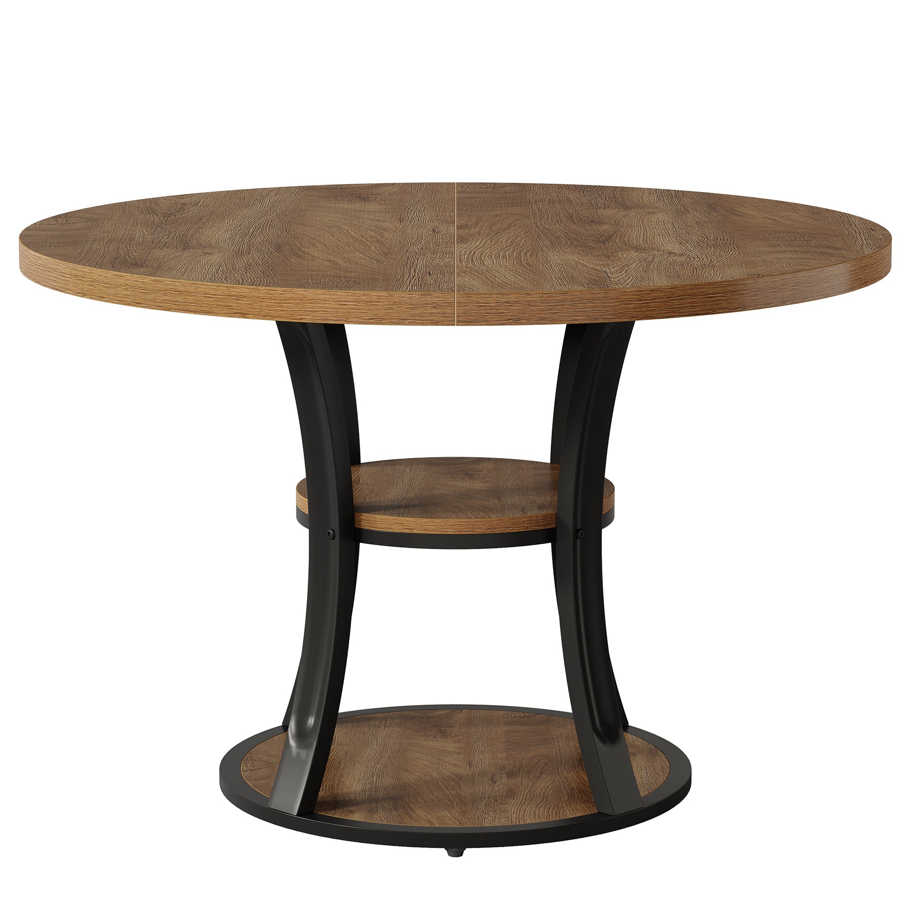 Tribesigns 39-Inch Round Dining Table for 2-4, 2-Tier Pedestal Table with Storage