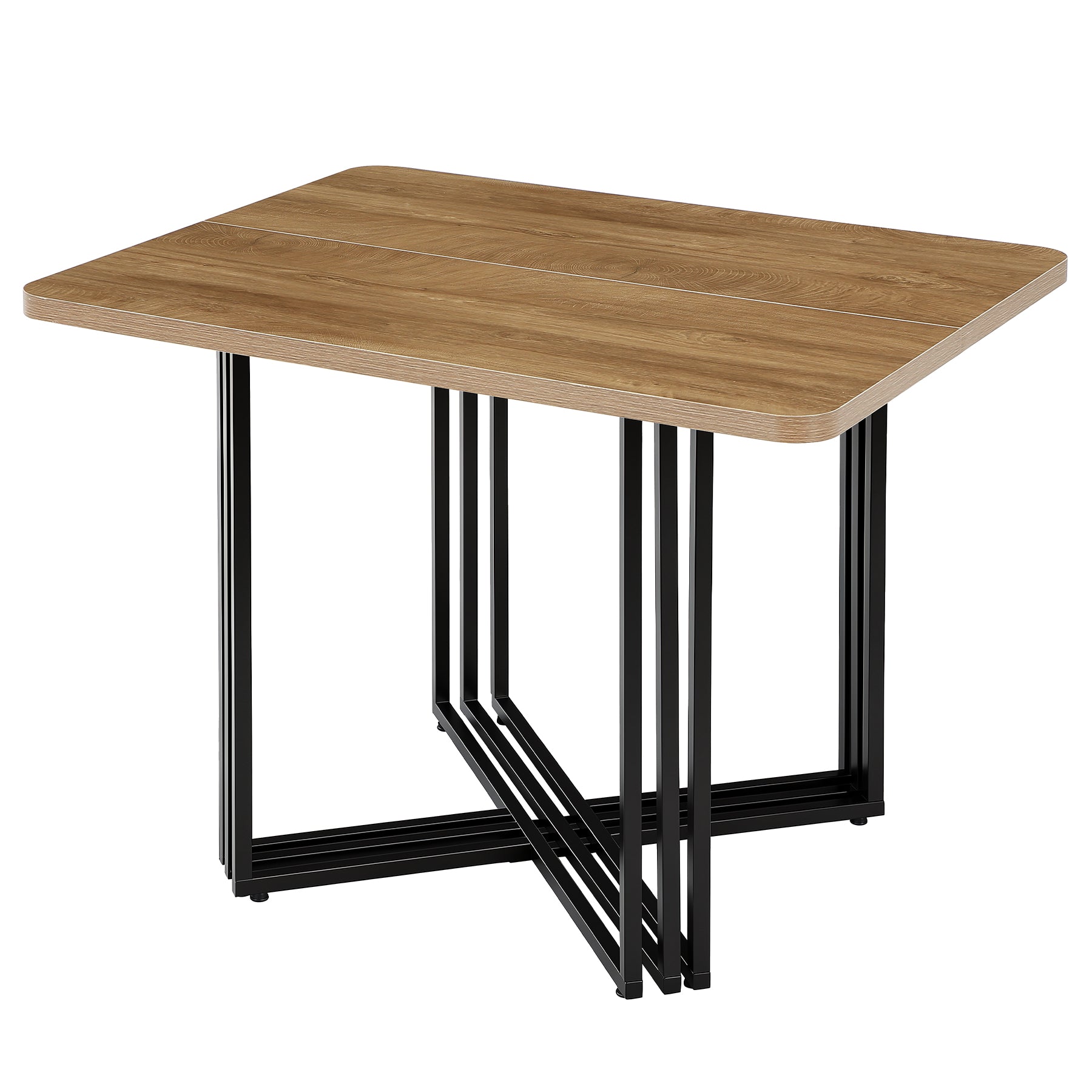 Tribesigns 39.37-Inch Dining Table for 4, Industrial Farmhouse Kitchen Table with Wood Grain Finish