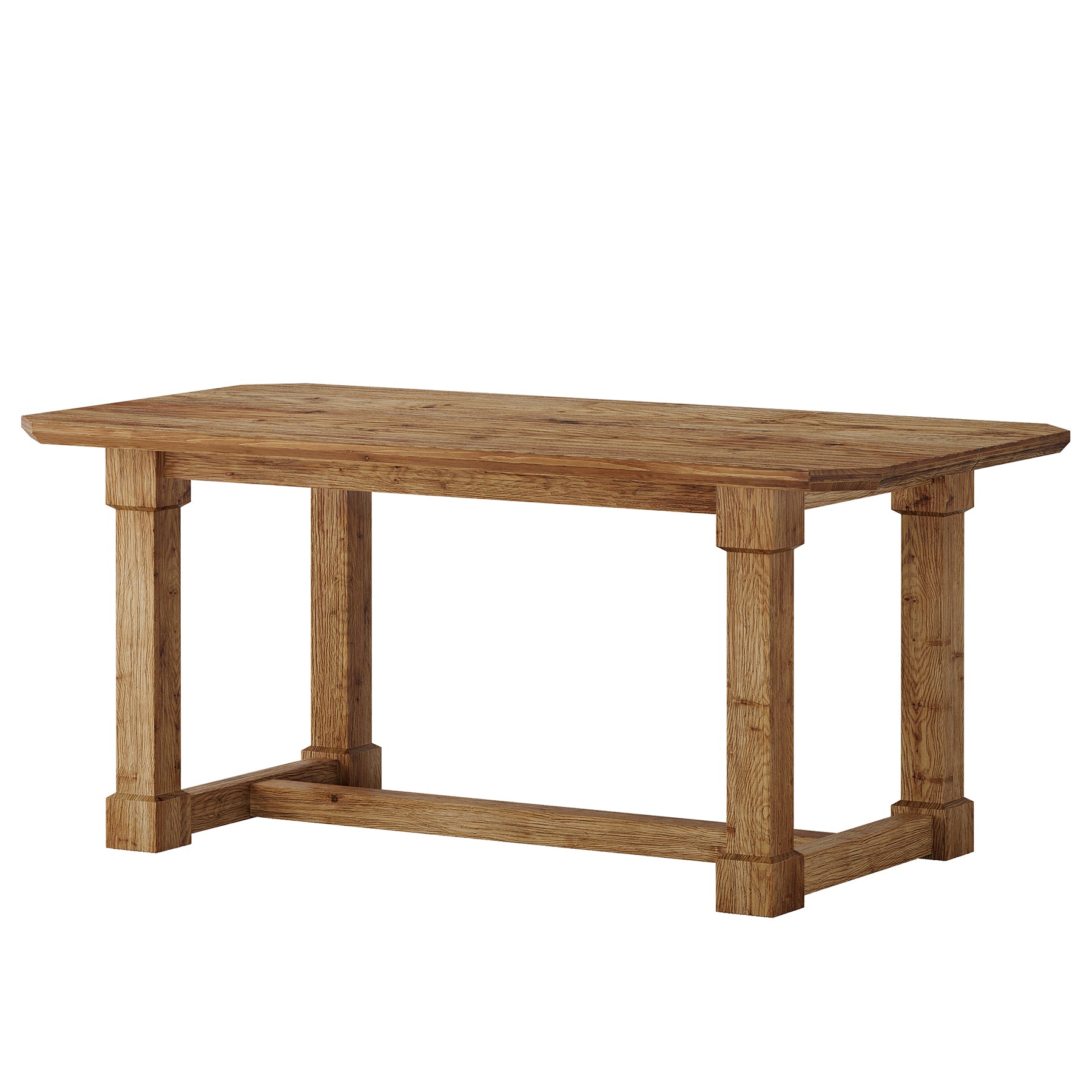 Tribesigns 63-Inch Solid Wood Executive Desk, Large Computer Desk with Heavy Duty Legs