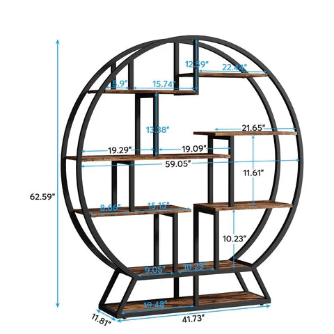 Round Plant Stand, 63" Flower Pot Plant Rack with 8 Shelves