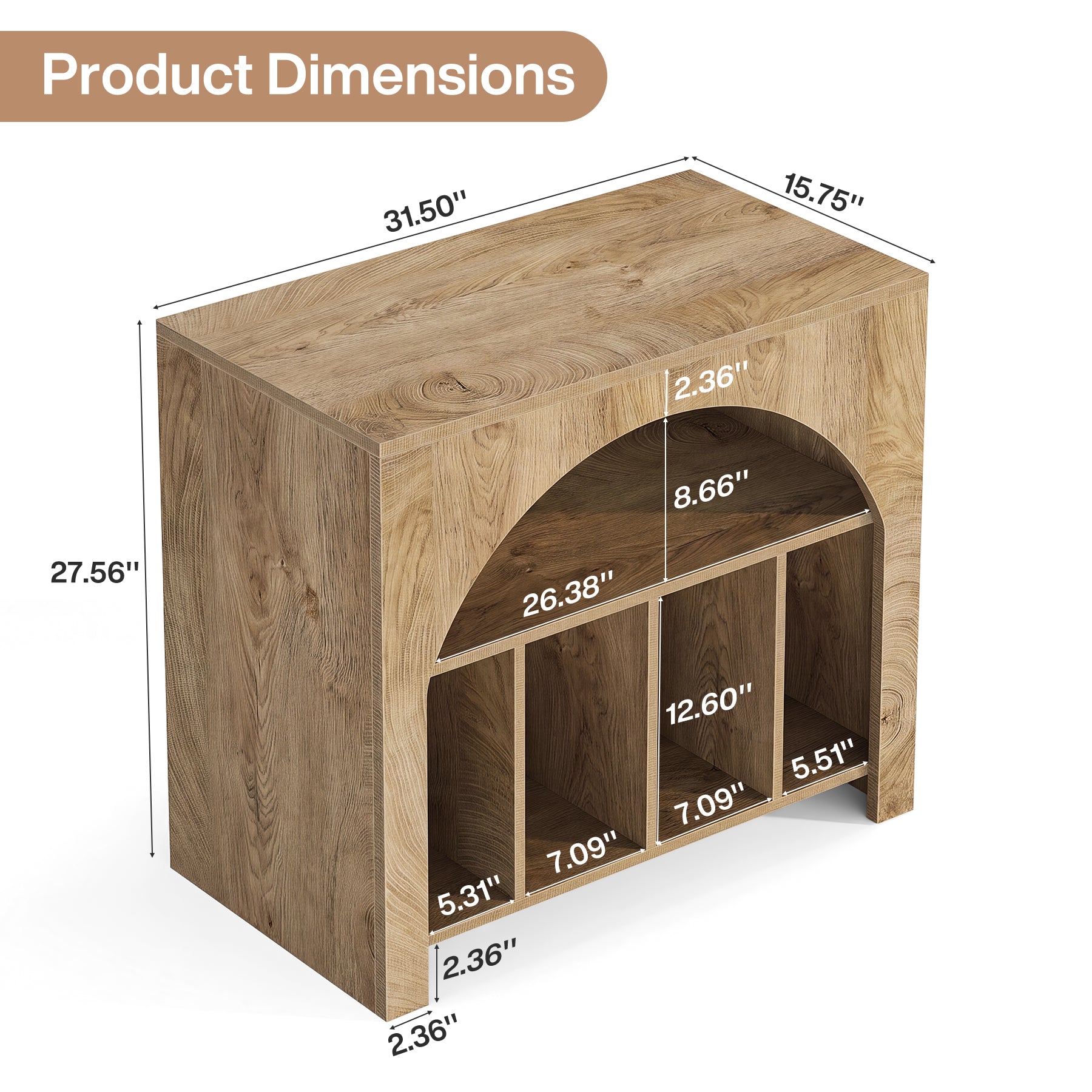 Tribesigns Record Player Stand for 370 Albums, 2-Tier Vinyl Storage Cabinet for Living Room