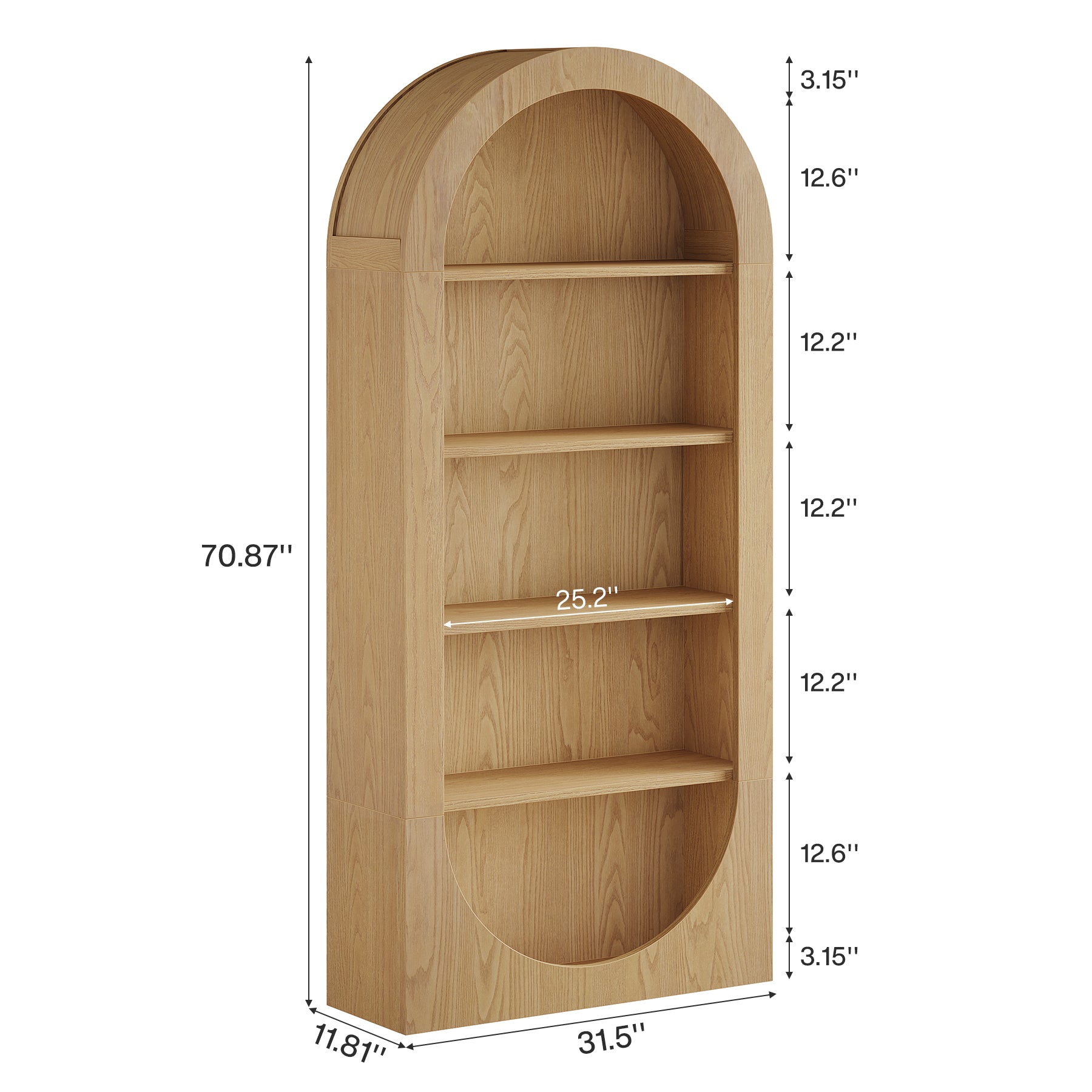 71 Inch Tall Arched Shoe Rack with 5 Tier Storage, Freestanding Shoe Organizer