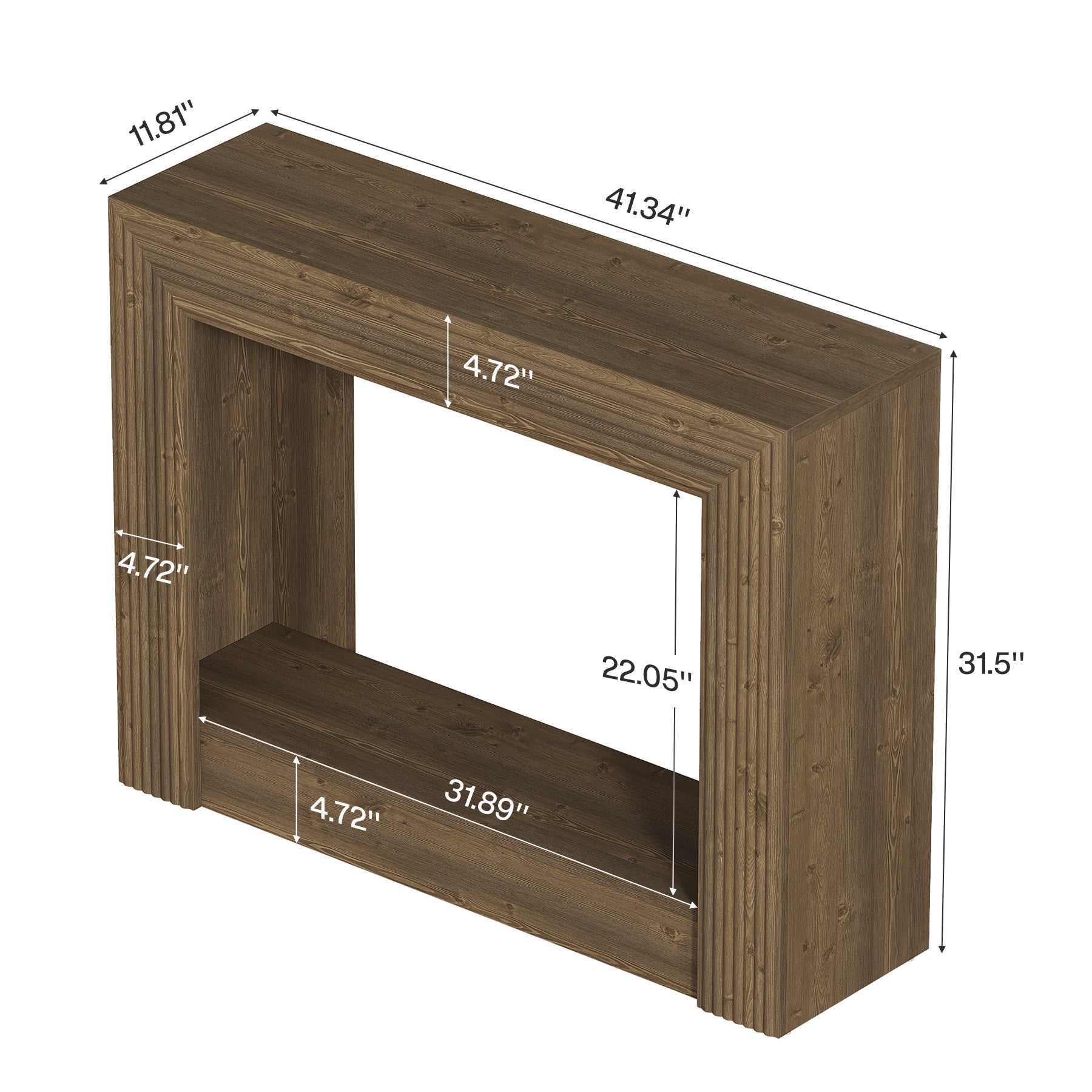 41-Inch Farmhouse Console Table, Narrow Sofa Table with 2-Tier Storage
