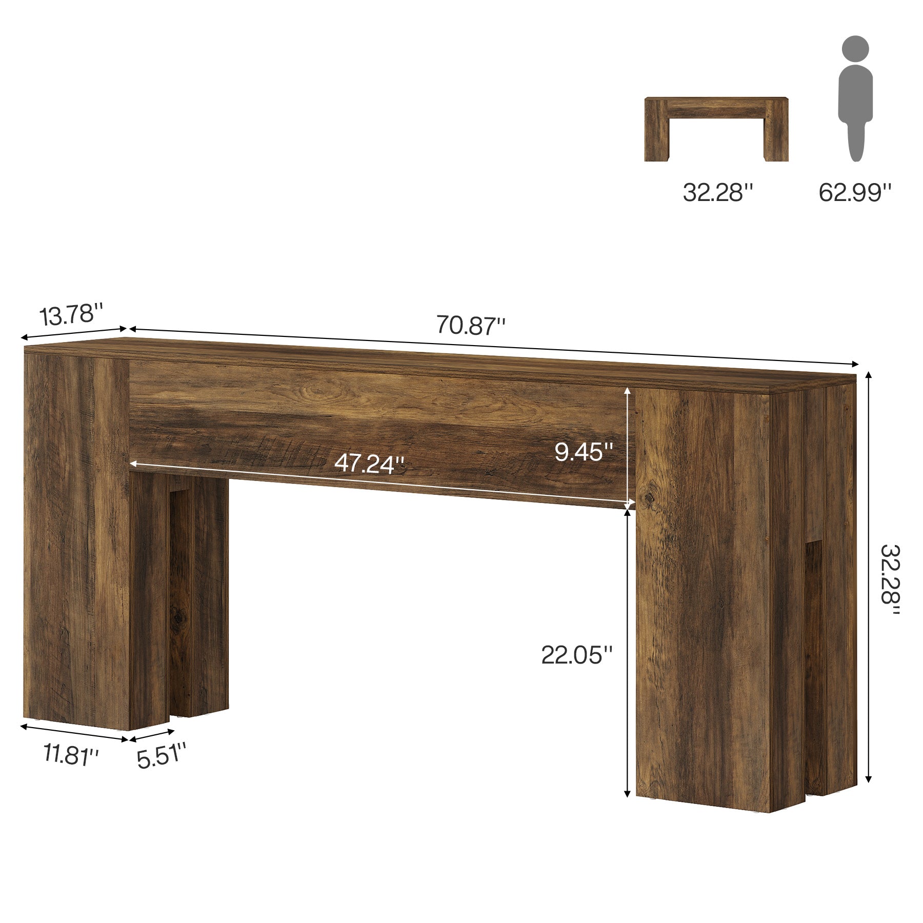 Tribesigns 70.87-Inch Long Console Table, Farmhouse Sofa Table for Entryway, Hallway, Living Room
