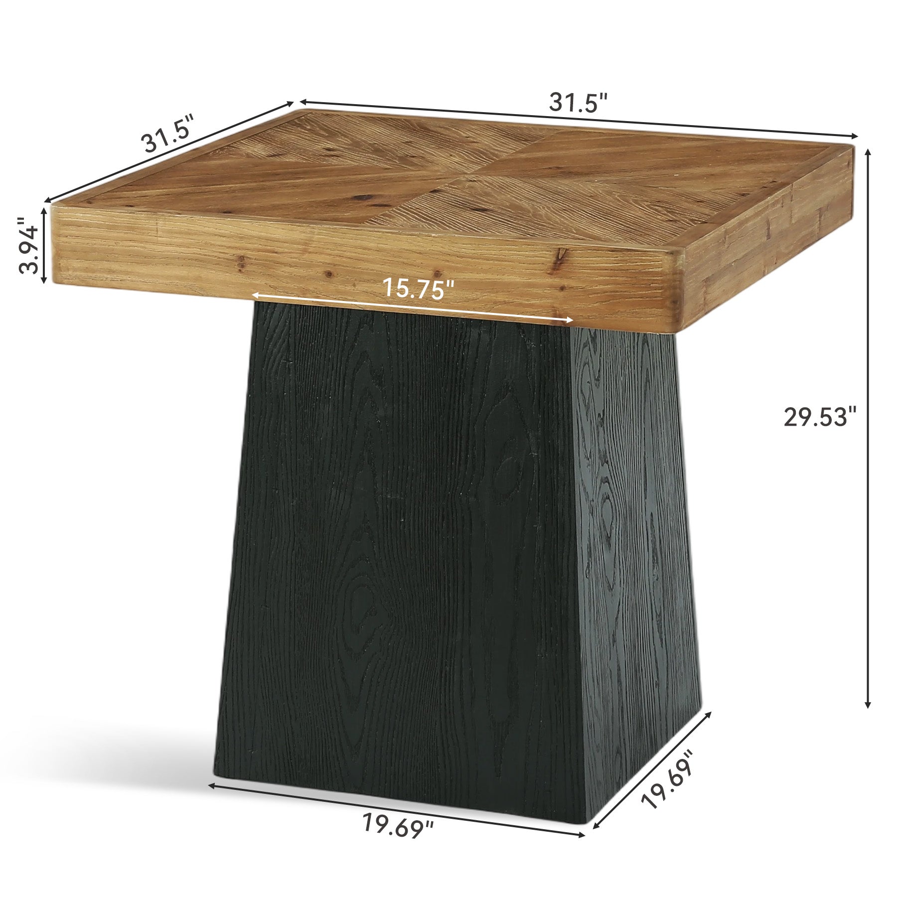 Tribesigns 31.5" Solid Wood Dining Table, Square Farmhouse Table for 2-4