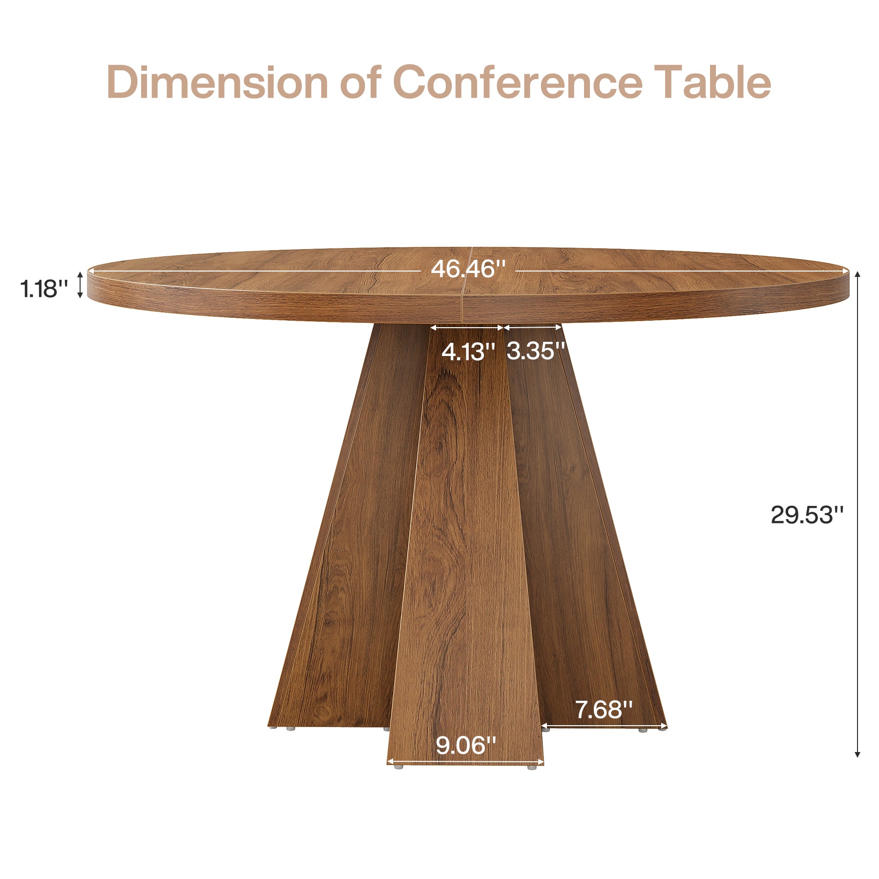 Tribesigns 47-Inch Round Dining Table, Sturdy Base with Thickened Top for Kitchen and Dining Room
