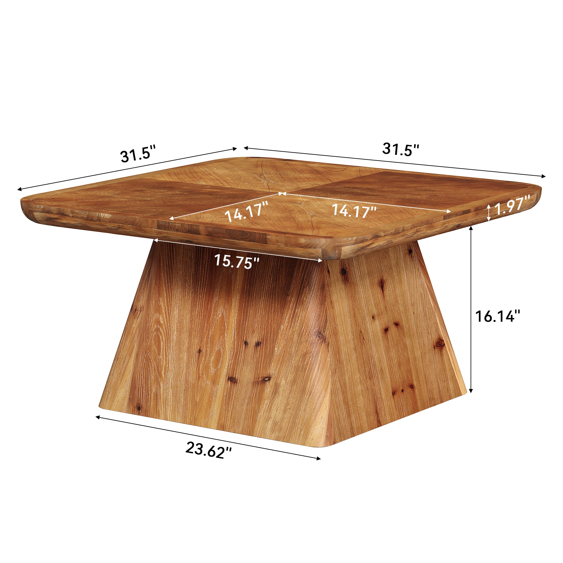Tribesigns 31.5-Inch Square Coffee Table, Classic Living Room Center Table with Pedestal Base for Modern Home