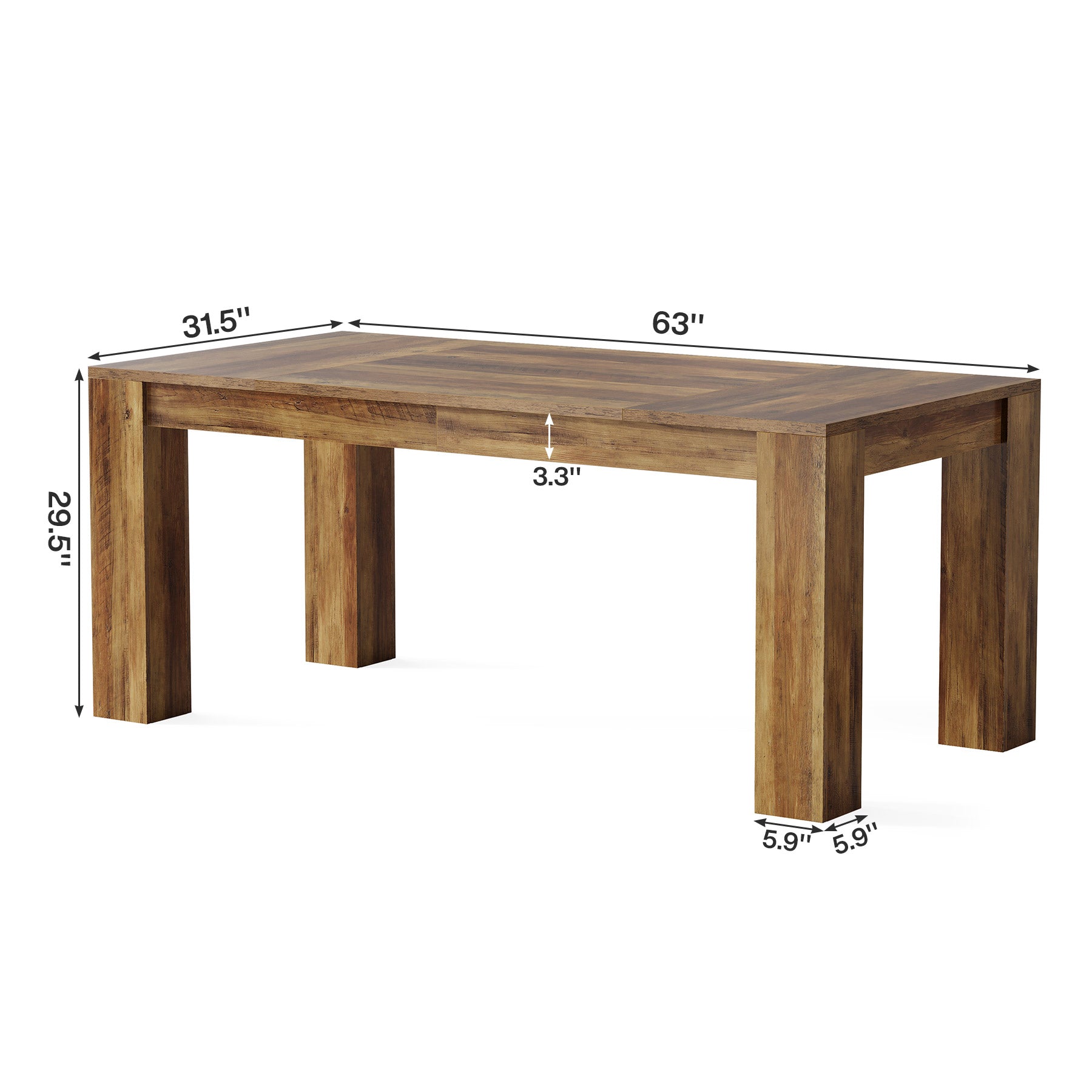 Tribesigns 63 Inch Executive Desk, Large Rustic Computer Desk with Spacious Workstation for Home Office