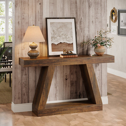 Farmhouse Console Table, 55" Sofa Table with Storage