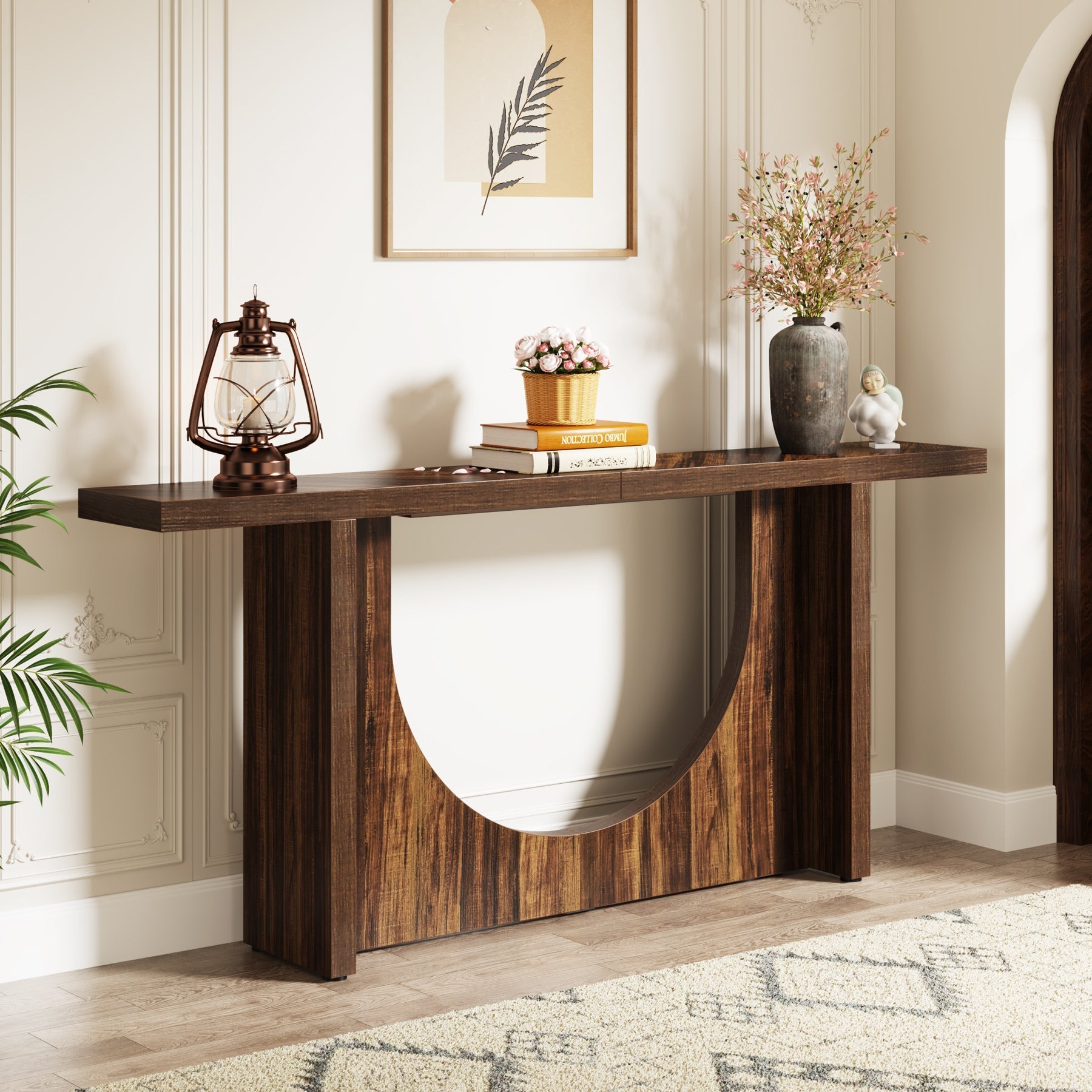 Farmhouse Console Table, 70.9" Wooden Hallway Foyer Table Tribesigns