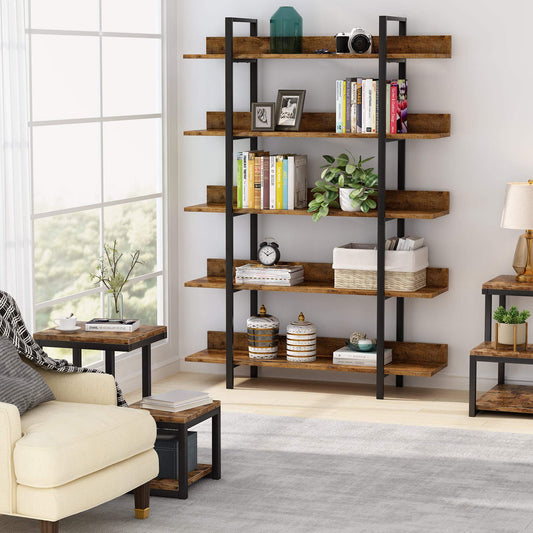 Tribesigns 5-Tier Industrial Bookshelf and Display Rack