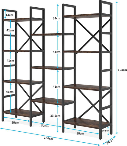 Tribesigns 4-Tier Industrial Bookshelf, Free-Standing Bookcase Display Unit