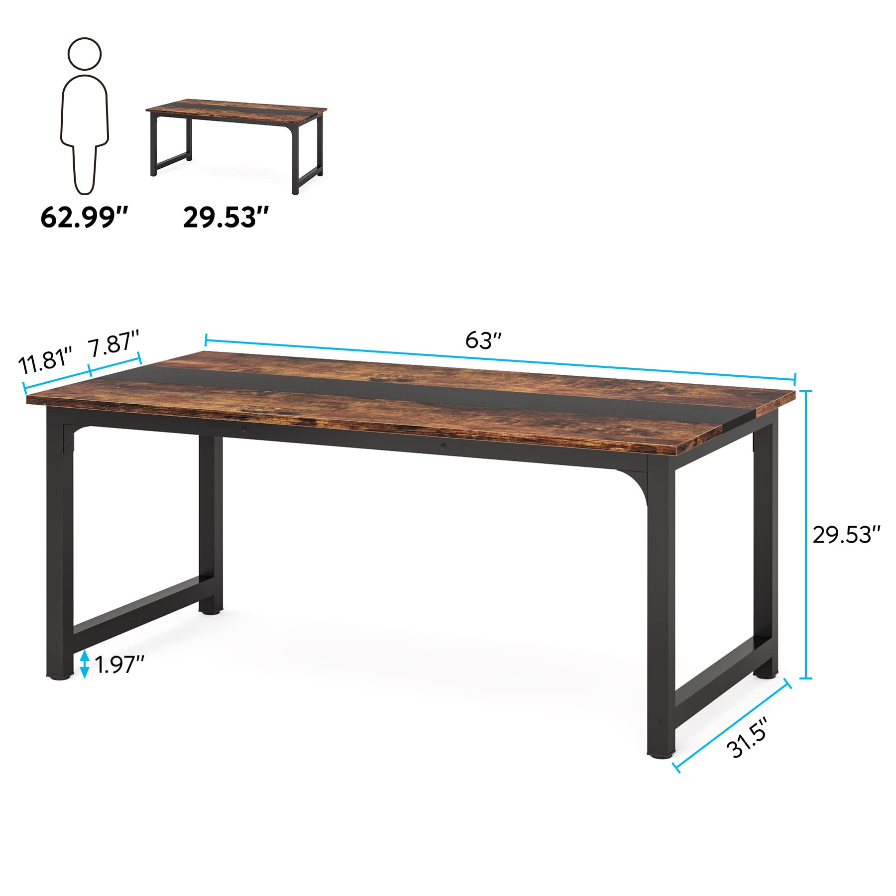 Tribesigns Large Modern Computer Desk - 63"x31.5" Office Workstation