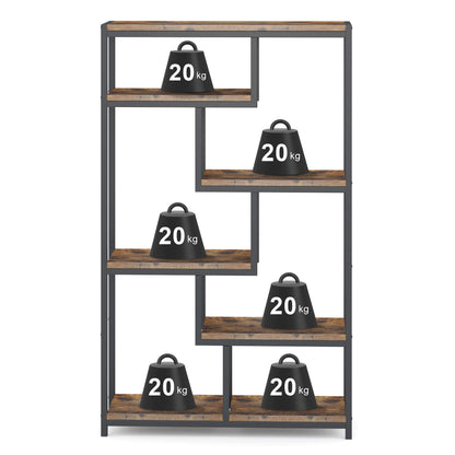 Tribesigns 5-Tier Industrial Bookshelf, 70.8-inch Tall Staggered Bookcase for Home Office