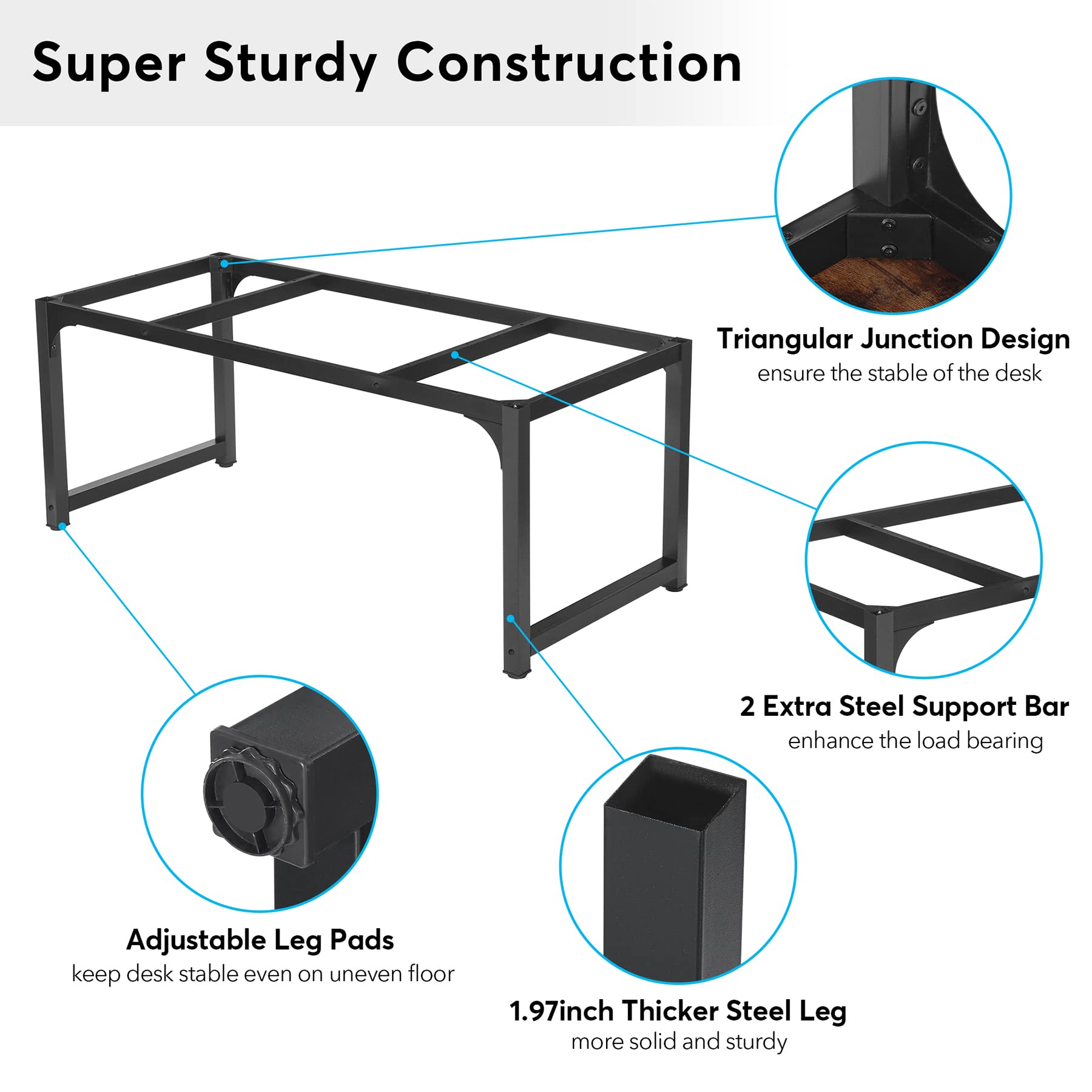 Tribesigns Large Modern Computer Desk - 63"x31.5" Office Workstation