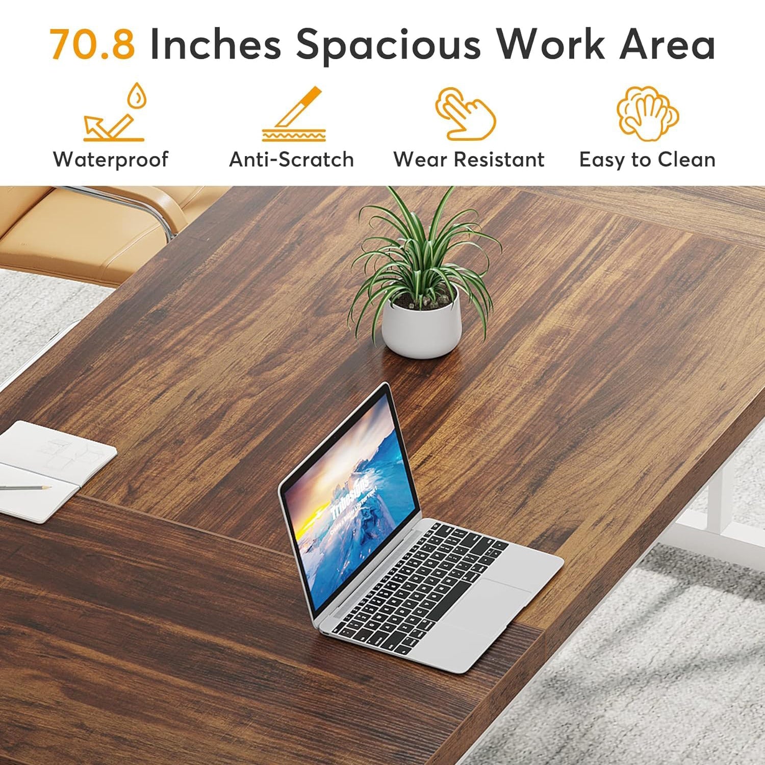 Tribesigns 63-Inch Executive Office Desk - Minimalist Laptop Study & Writing Table
