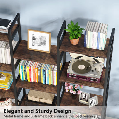 Tribesigns 4-Tier Industrial Bookshelf, Free-Standing Bookcase Display Unit