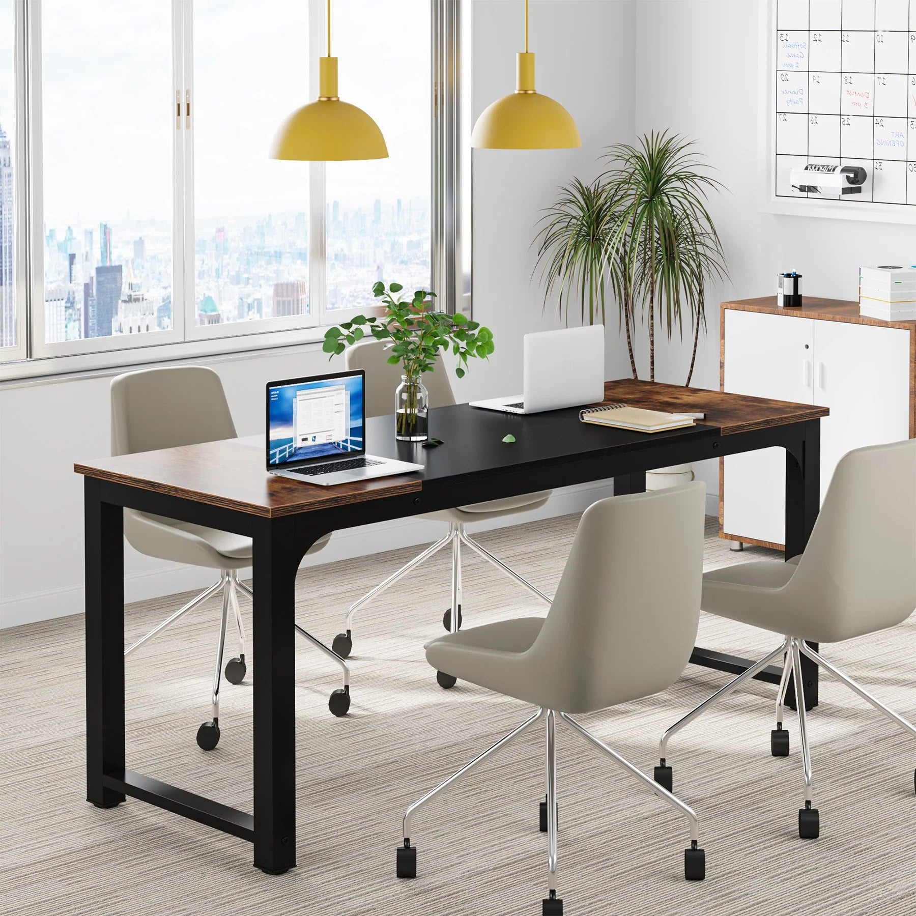 Modern Computer Desk, Industrial Style Desk Computer Workstation