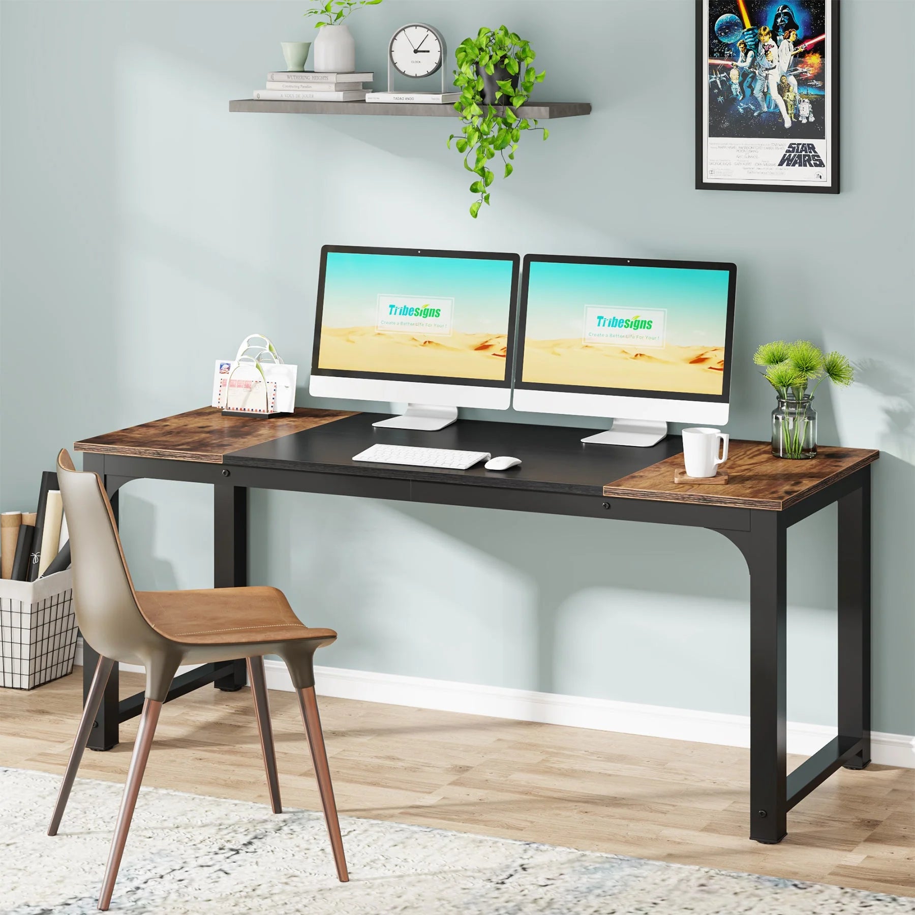 Modern Computer Desk, Industrial Style Desk Computer Workstation