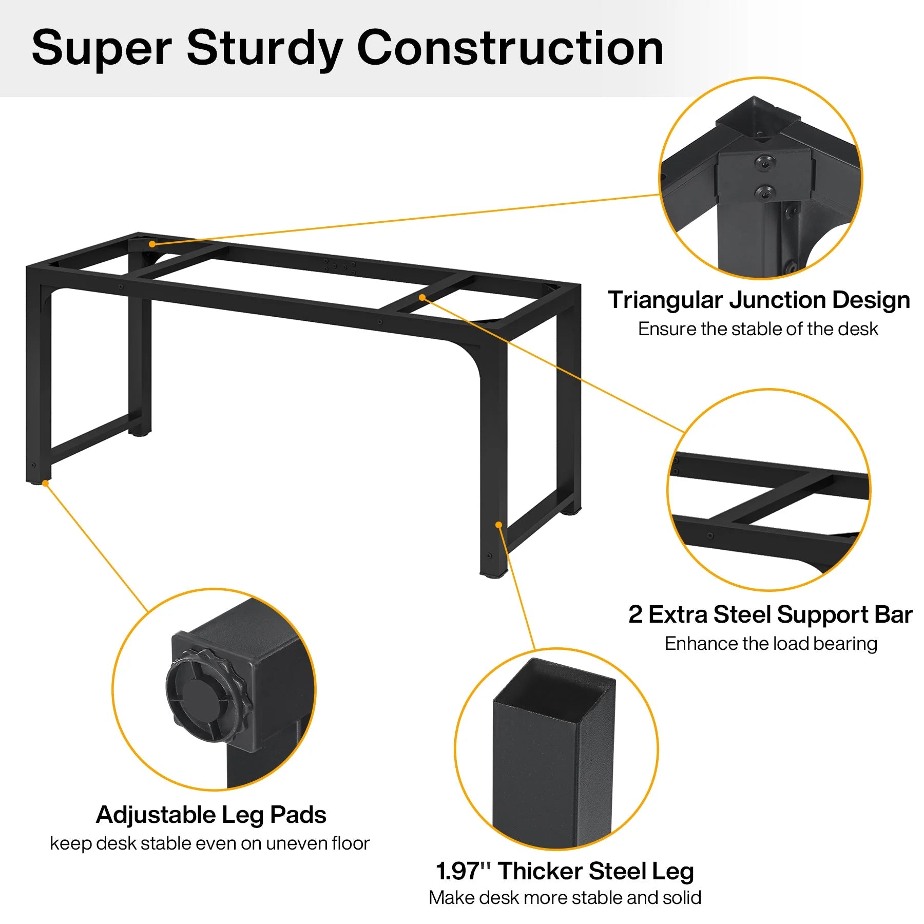 Modern Computer Desk, Industrial Style Desk Computer Workstation
