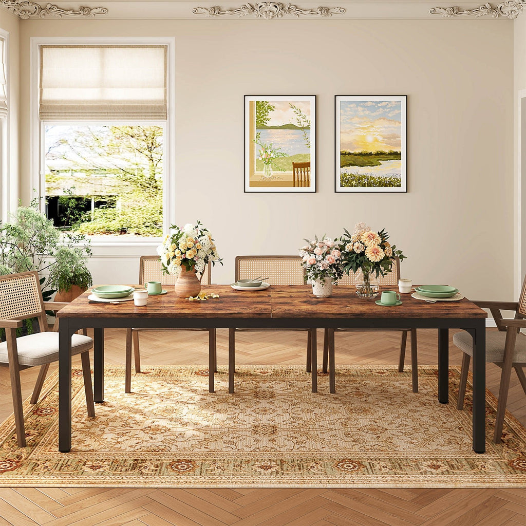 Rectangular Dining Table 78 inch Long Kitchen Table 6 8 People