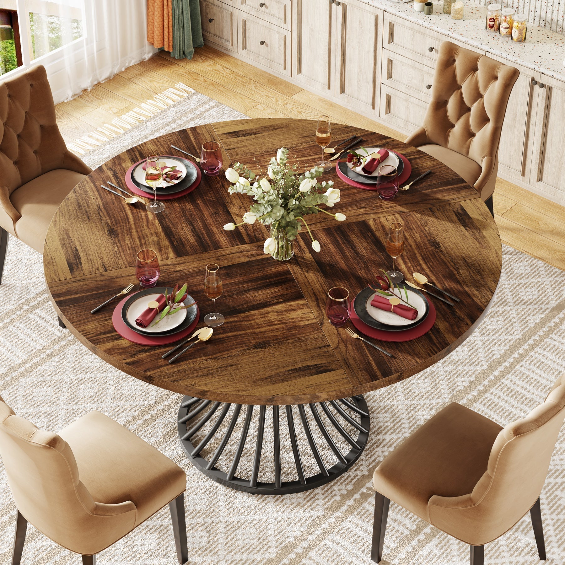 Modern Farmhouse Farmhouse Circle Dining Table Modern Farmhouse