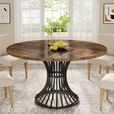 Round Dining Table for 4-6, 47" Farmhouse Circle Kitchen Table Tribesigns 3