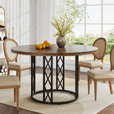 Round Dining Table for 4 People, 47" Kitchen Table with Metal Base Tribesigns 3
