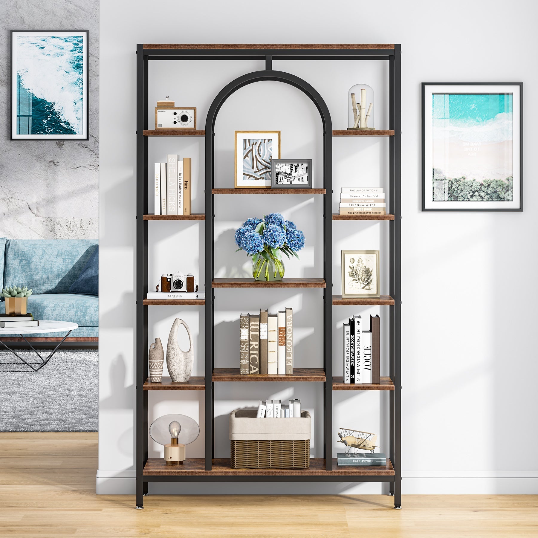 Tribesigns Bookshelf, 70.9" Etagere Bookcase Open Display Shelf Tribesigns