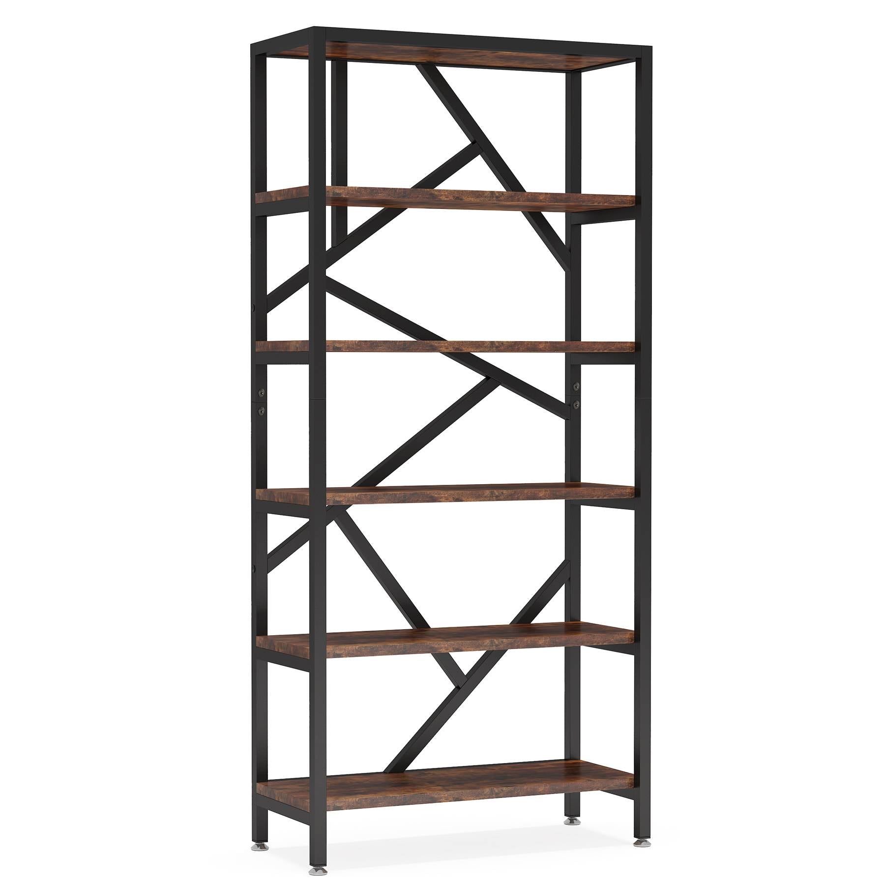 Tribesigns Bookshelf, 71" Industrial Etagere Bookcase 6 Shelf Display Rack Tribesigns